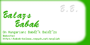 balazs babak business card